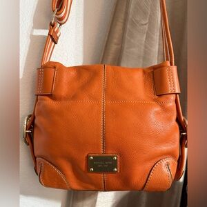 Michael Kors Vibrant Orange Soft Leather Shoulder/crossbody Bag (scarf included)